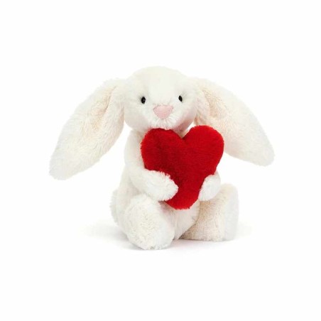 Peluche lapin "Bashful Red Love Heart Bunny" JELLYCAT"