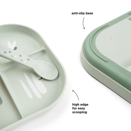 Assiette plateau compartimentée "Foodie compartment plate Croco Green" DONE BY DEER