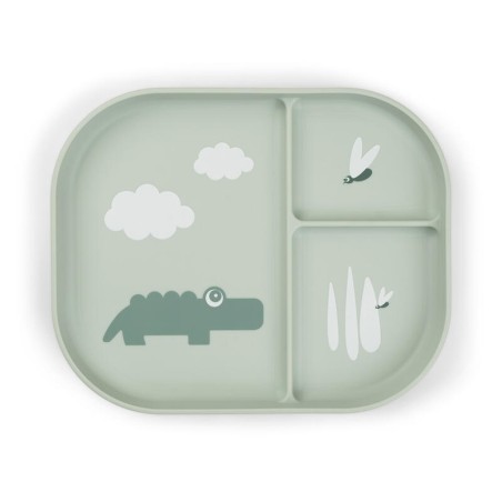 Assiette plateau compartimentée "Foodie compartment plate Croco Green" DONE BY DEER