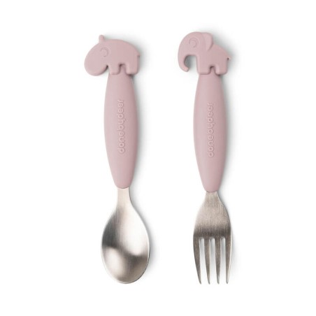 Ensemble cuillère et fourchette "easy-grip spoon and fork set" DONE BY DEER